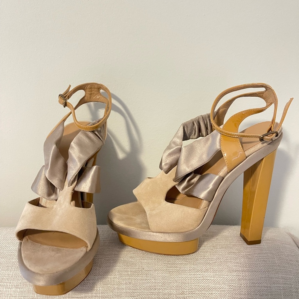 Balenciaga Paris Satin / Suede / Patent Heel 36.5
